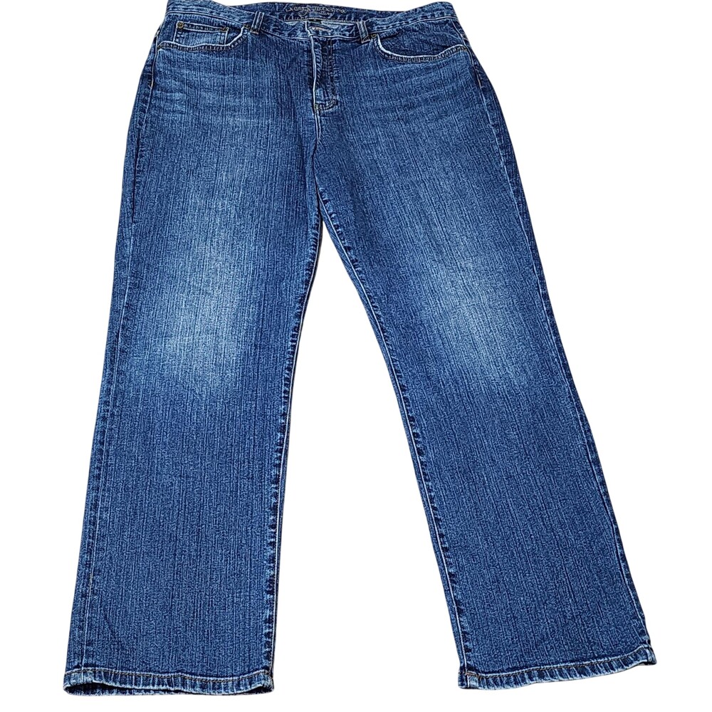 Lauren Jeans Co Jeans Womens 14 Blue Classic Straight High Rise Stretch Denim